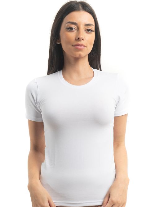 GKAPETANIS Μπλούζα Κοντό Μανίκι - Modal & Βαμβάκι - Χειμώνας 2023-S-White