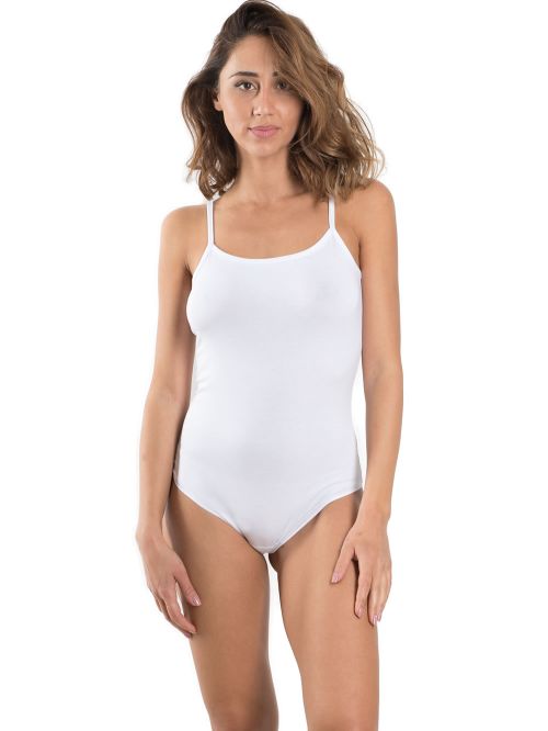 GKAPETANIS Κορμάκι με Λεπτή Τιράντα - Modal & Βαμβάκι - Χειμώνας 2019/20-S-White