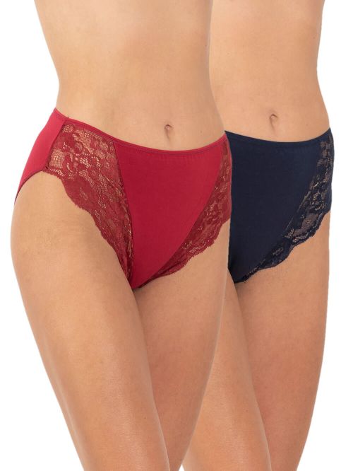 GKAPETANIS Σλιπ Lace Soft Touch - Κανονικό Ψηλό - Modal Βαμβάκι - Δαντέλα - 2 Τεμάχια 