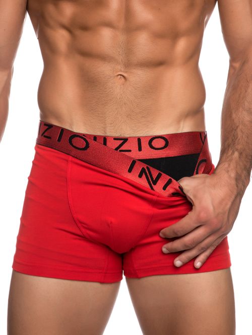 INIZIO Boxer - Black/Red - Ελαστικό Βαμβάκι - Πακέτο με 2 