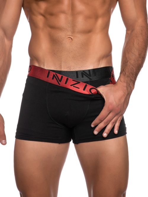 INIZIO Boxer - Black/Red - Ελαστικό Βαμβάκι - Πακέτο με 2 