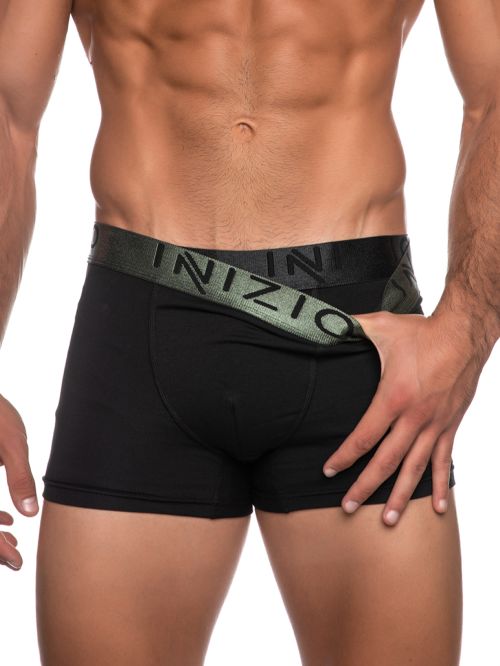INIZIO Boxer - Black/Khaki - Ελαστικό Βαμβάκι - Πακέτο με 2 