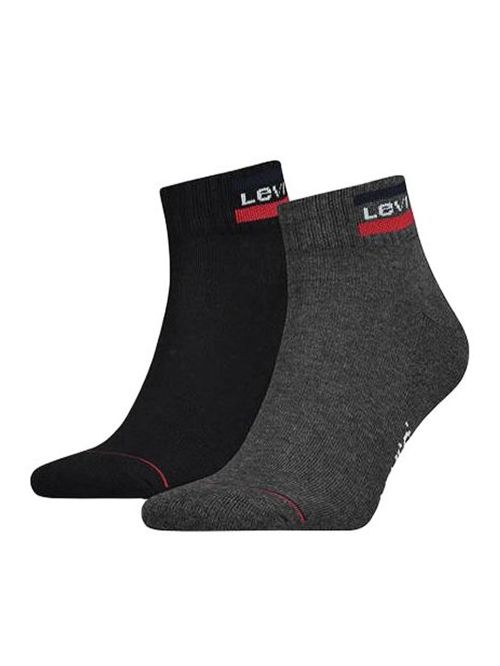 levi's ανδρική κάλτσα ημίκοντη sportwear logo 902011001-208 mid grey/black μπροστά