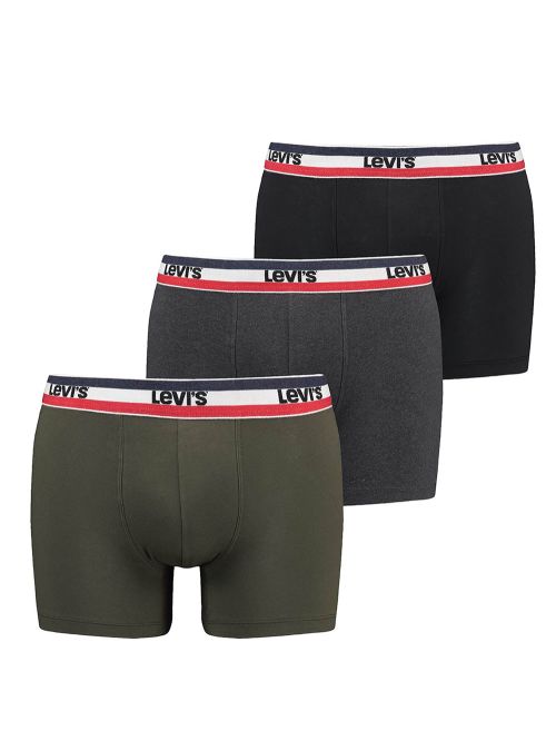 LEVI'S Boxer Brief - Οργανικό Eco Βαμβάκι - Khaki - Πακέτο με 3