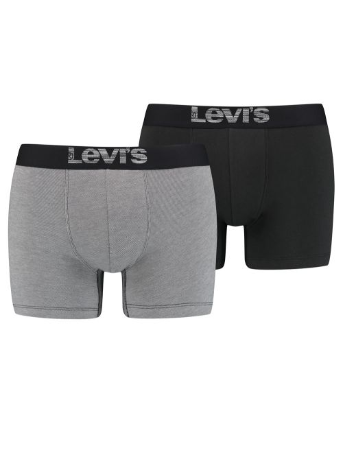 LEVI'S Optical Illusion Boxer Brief - Οργανικό Eco Βαμβάκι - Grey/Black - Πακέτο με 2