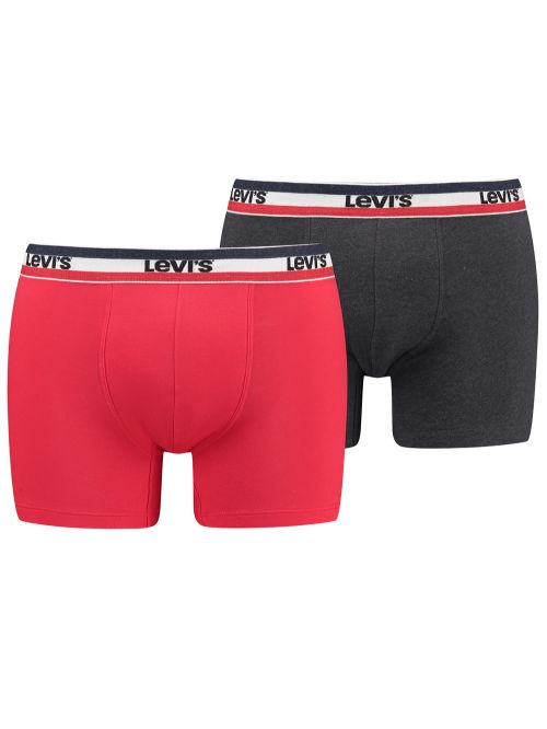 ανδρικά μπόξερ levi's 37149-0817 red/black μπροστά