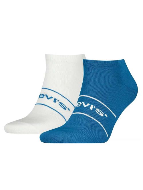 LEVIS Ανδρικό Αθλητικό Σοσόνι - Blue/White - Απαλό Οργανικό Βαμβάκι - 2 Ζευγάρια