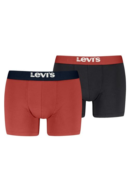 LEVIS Boxer Brief - Eco Οργανικό Βαμβάκι - Red/Black - Πακέτο με 2 