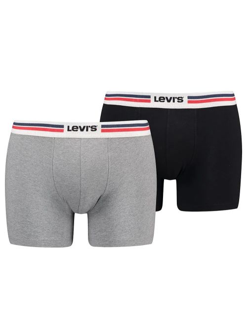 LEVIS Boxer Brief Sportswear - Eco Οργανικό Βαμβάκι - Middle Grey Melange - Πακέτο με 2
