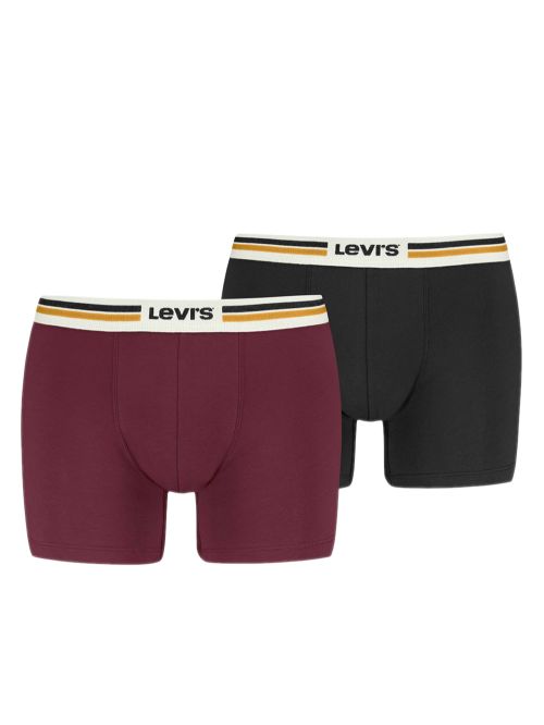 LEVIS Boxer Brief - Eco Οργανικό Βαμβάκι - Red/Black - Πακέτο με 2