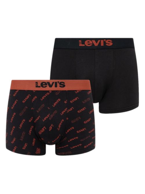 LEVIS Boxer Brief Logo - Black/Red - Οργανικό Βαμβάκι - Πακέτο με 2