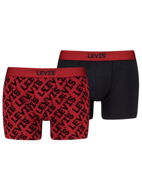 LEVIS Boxer Brief Headline - Οργανικό Βαμβάκι - Red Combo - Πακέτο με 2 