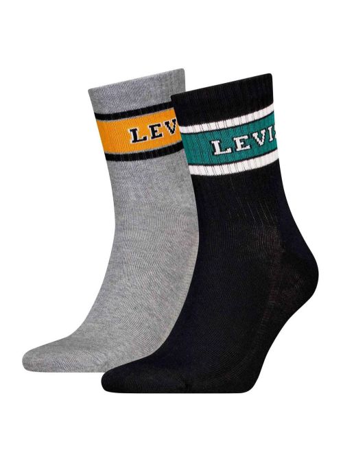 LEVIS Unisex Αθλητική Κάλτσα - Green/Black Combo - 2 Ζευγάρια