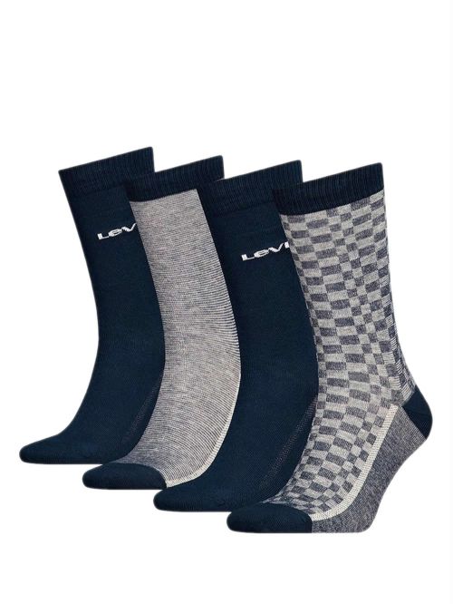 LEVIS Ανδρική Κάλτσα Giftbox Reg Cut Denim - Blue Combo - 4 Ζευγάρια