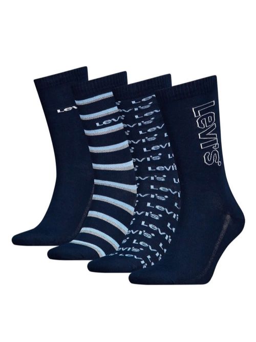 LEVIS Ανδρική Κάλτσα Giftbox Reg Cut Logo - Blue Combo - 4 Ζευγάρια