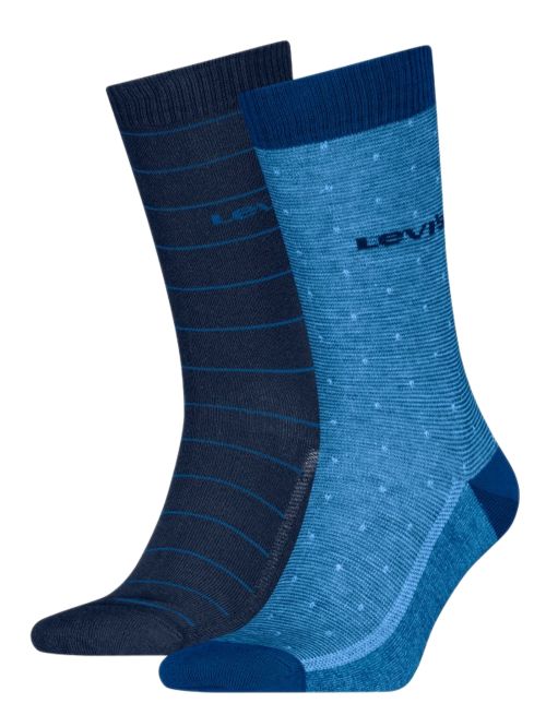 LEVIS Ανδρική Κανονική Κάλτσα Dobby - Blue Combo - 2 Ζευγάρια