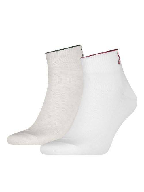 LEVIS Ανδρική Κάλτσα Ημίκοντη Western Logo - White Combo - Super Απαλό Βαμβάκι - 2 Ζευγάρια
