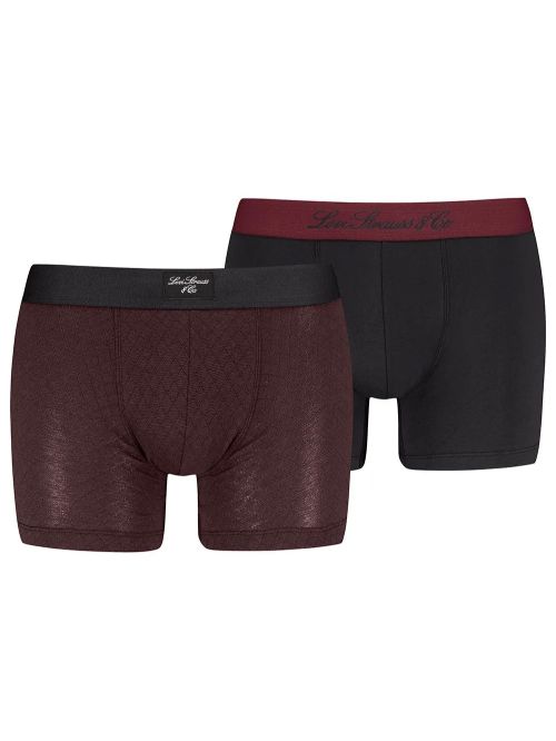 LEVIS Boxer Brief Argyle - Ελαστικό Βαμβάκι - Red/Black - Πακέτο με 2 