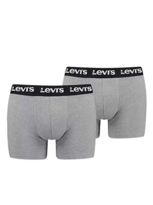 LEVIS Boxer Brief Repeat Logo - Ελαστικό Βαμβάκι - Middle Grey Melange - Πακέτο με 2 