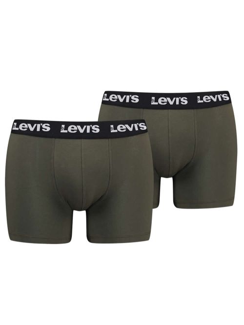 LEVIS Boxer Brief Repeat Logo - Ελαστικό Βαμβάκι - Khaki - Πακέτο με 2 