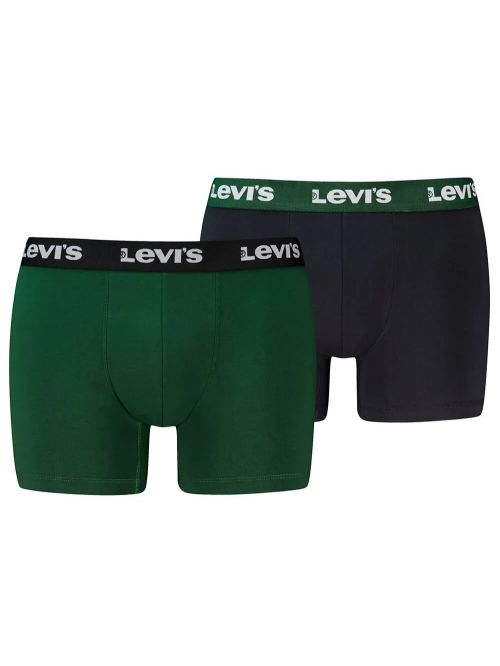 LEVIS Boxer Brief Repeat Logo - Ελαστικό Βαμβάκι - Green/Black - Πακέτο με 2 