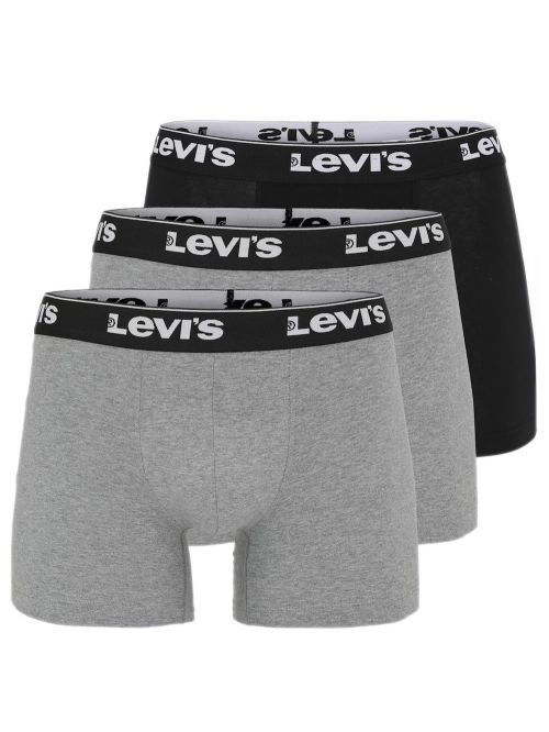 LEVIS Boxer Brief Repeat Logo - Ελαστικό Βαμβάκι - Grey Combo - Πακέτο με 3 
