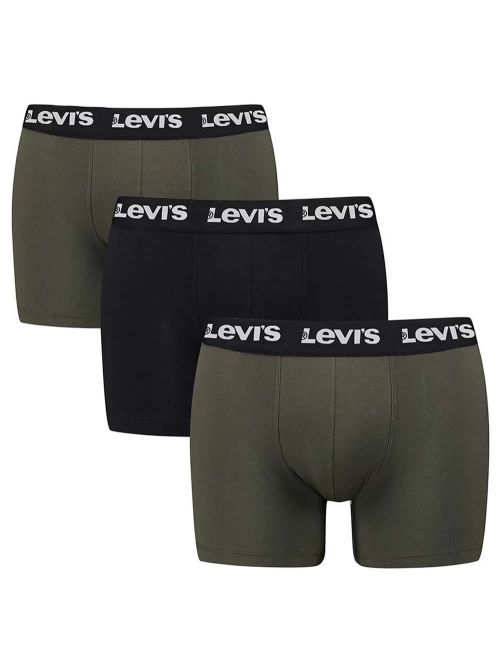 LEVIS Boxer Brief Repeat Logo - Ελαστικό Βαμβάκι - Khaki Combo - Πακέτο με 3 
