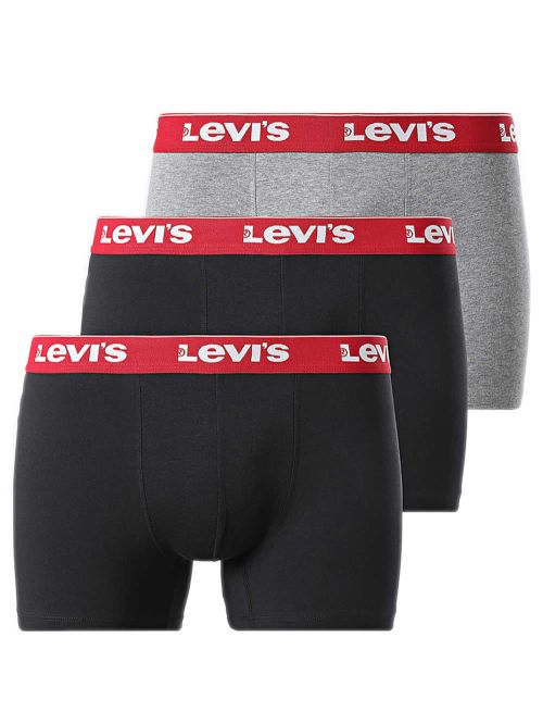 LEVIS Boxer Brief Repeat Logo - Ελαστικό Βαμβάκι - Black/Grey Combo - Πακέτο με 3 