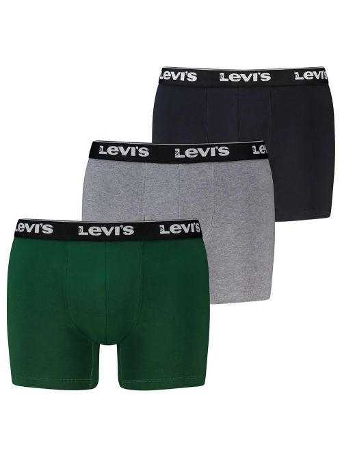 LEVIS Boxer Brief Repeat Logo - Ελαστικό Βαμβάκι - Green/Grey/Black - Πακέτο με 3 