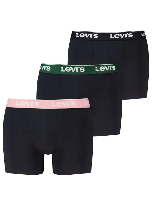 LEVIS Boxer Brief Repeat Logo - Ελαστικό Βαμβάκι - Black/Color Combo - Πακέτο 3 Τεμαχίων