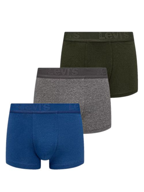 LEVIS Boxer Trunk Hipster Premium - Ελαστικό Βαμβάκι - Green/Grey/Blue - Πακέτο με 3