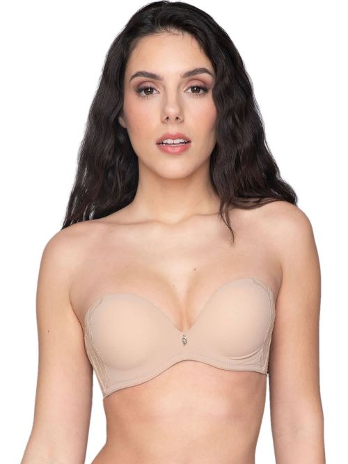 Σουτιέν LUNA Strapless Melody - Ενίσχυση & Μπανέλα - Μεγάλο Στήθος - Καλοκαίρι 2022-80E-Beige