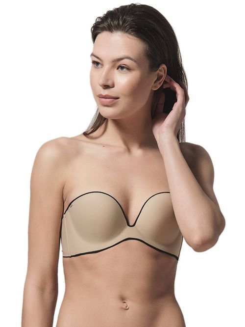 Σουτιέν LUNA Push Up Strapless Miracle One - Ενίσχυση & Μπανέλα - Καλοκαίρι 2019-70B-Beige