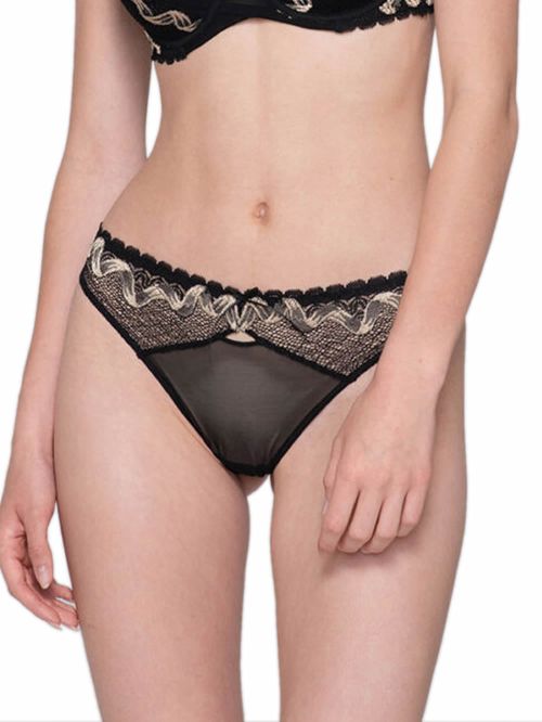 luna brazilian slip 25201 black μπροστά