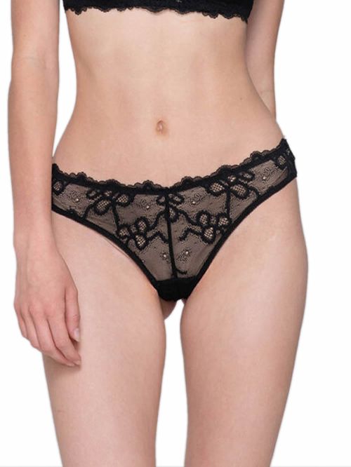 luna slip daisy 25242 black μπροστά