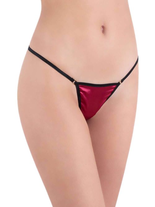 MILENA BY PARIS G-String - Απαλό Σατέν - Χρυσοί Κρίκοι