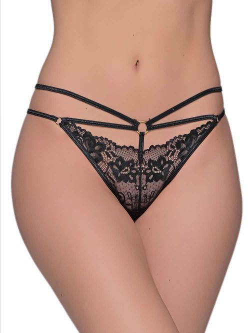 MILENA BY PARIS String- Floral Δαντέλα & Λωρίδες