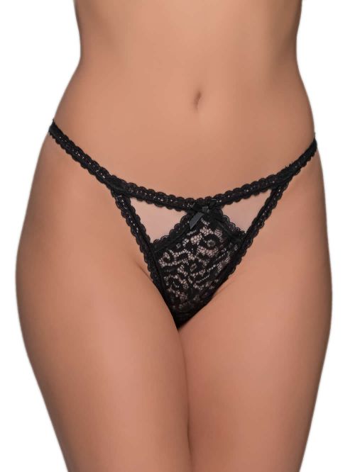 MILENA BY PARIS String - Floral Δαντέλα - Πλεχτή Δαντελένια Λωρίδα