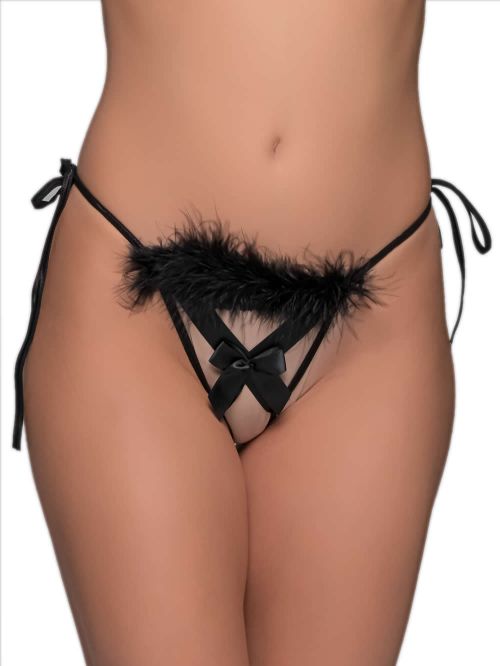 MILENA BY PARIS G-String - Πούπουλα & Σατέν Λωρίδες - Χωρίς Καβάλο