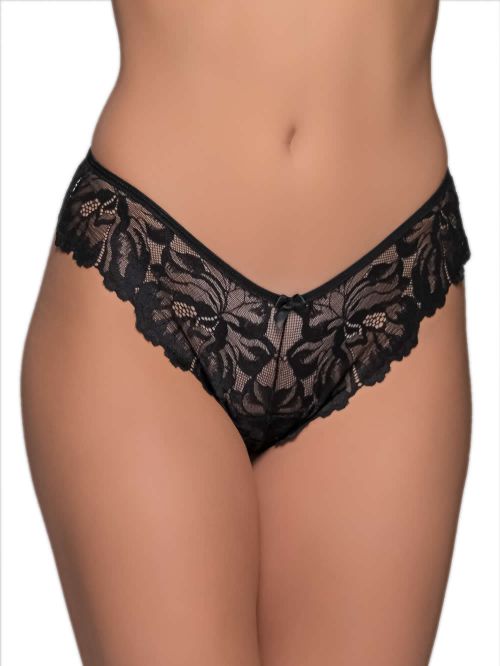 MILENA BY PARIS Brazilian Slip - Floral Δαντέλα & Χρυσή Αλυσίδα