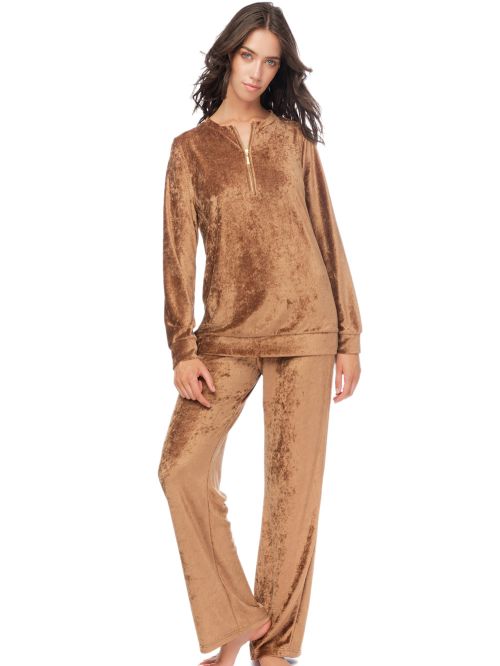 MINERVA Γυναικεία Πυτζάμα - Απαλό Βελούδο - Φερμουάρ 