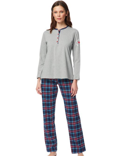 γυναικεία πυτζάμα minerva 52236-023 μπροστά