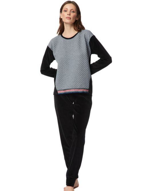 Γυναικεία Πυτζάμα MINERVA Καπιτονέ & Βελούδο - Lurex