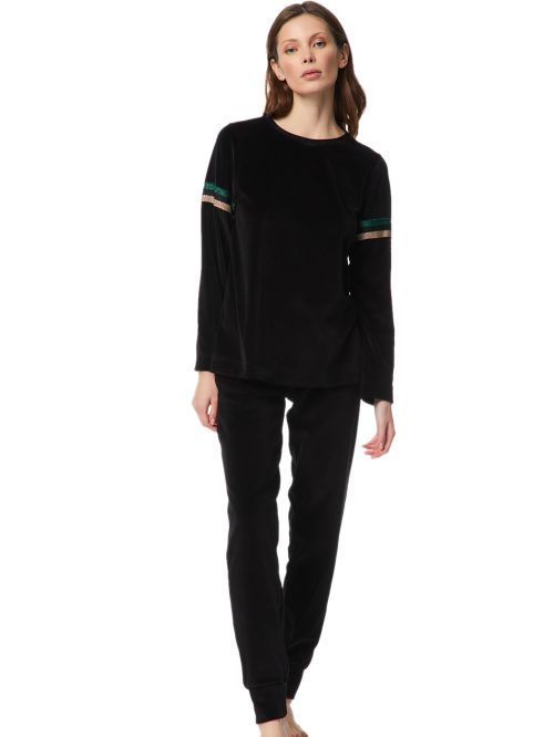 Γυναικεία Πυτζάμα MINERVA - Απαλό Βελούδο - Lurex