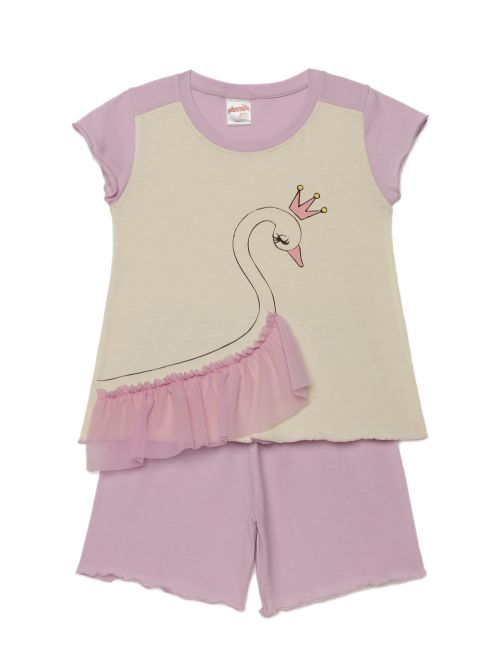 Βρεφική Πυτζάμα MINERVA Swan - 100% Αγνό Βαμβάκι