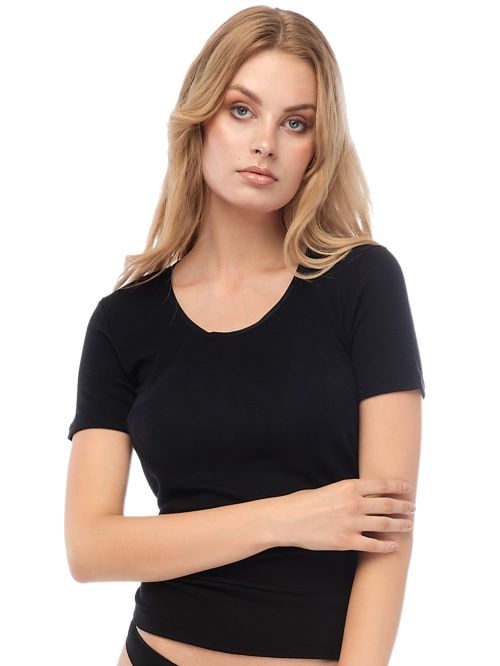 MINERVA Γυναικεία Μάλλινη Φανέλα - Κοντό Μανίκι - 100% Αγνό Μαλλί