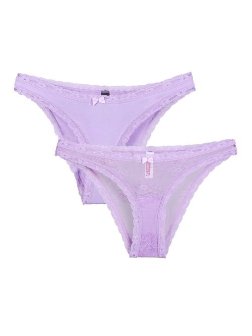 Σλιπ Mini Minerva - Χαμηλό & Κοφτό - Δαντελένιο Σχέδιο - 2 Τεμάχια 