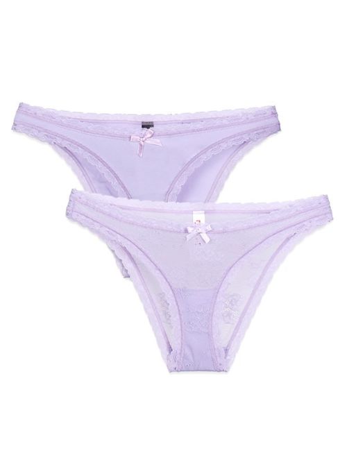 Σλιπ Minerva Mini - Χαμηλό & Κοφτό - Δαντελένιο Σχέδιο - 2 Τεμάχια 