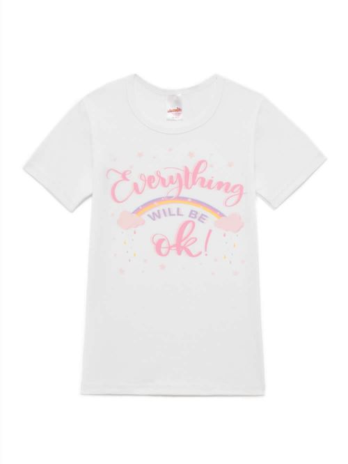 Εφηβική Φανέλα MINERVA Rainbow για Κορίτσι - Κοντό Μανίκι - 100% Βαμβακερή 