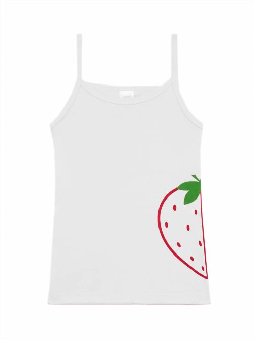 Παιδική Φανέλα MINERVA για Κορίτσι Strawberry - Λεπτή Τιράντα - 100% Αγνό Βαμβάκι